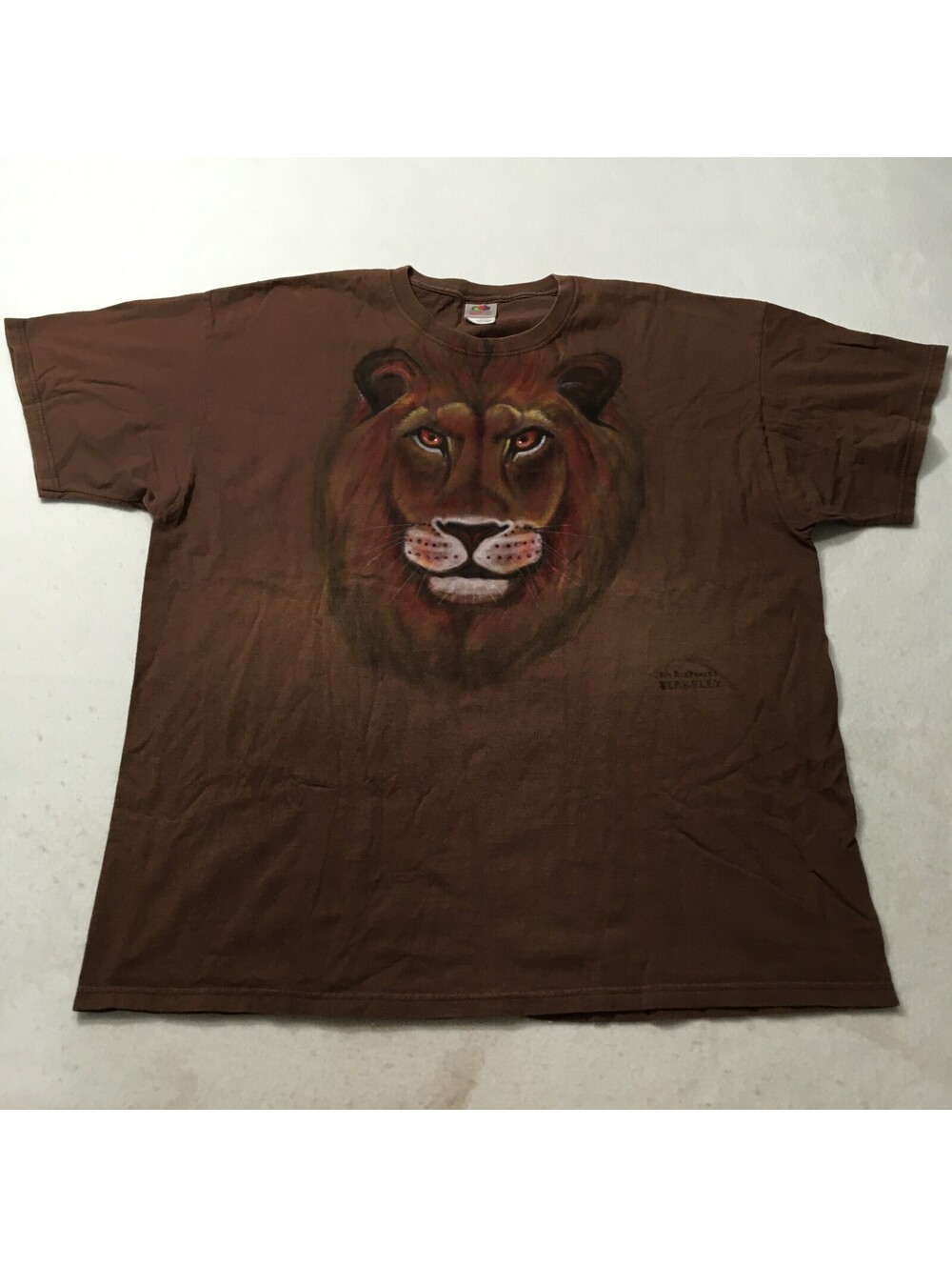 sunset Mountain Mens T-shirt Brown LION OF JUDA 2XL COTTON VINTAGE